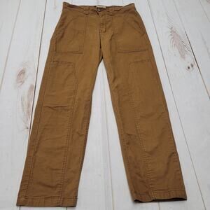 Kensie straight utility carpenter patch pants tan brown